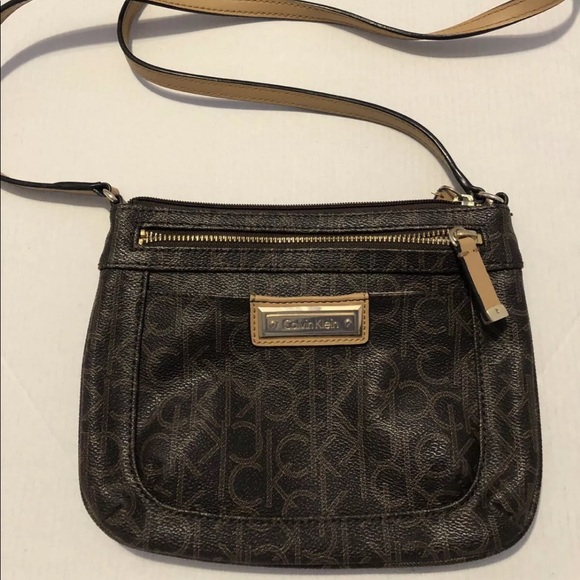 Calvin Klein Small Crossbody. Brown Leather. - Picture 1 of 7